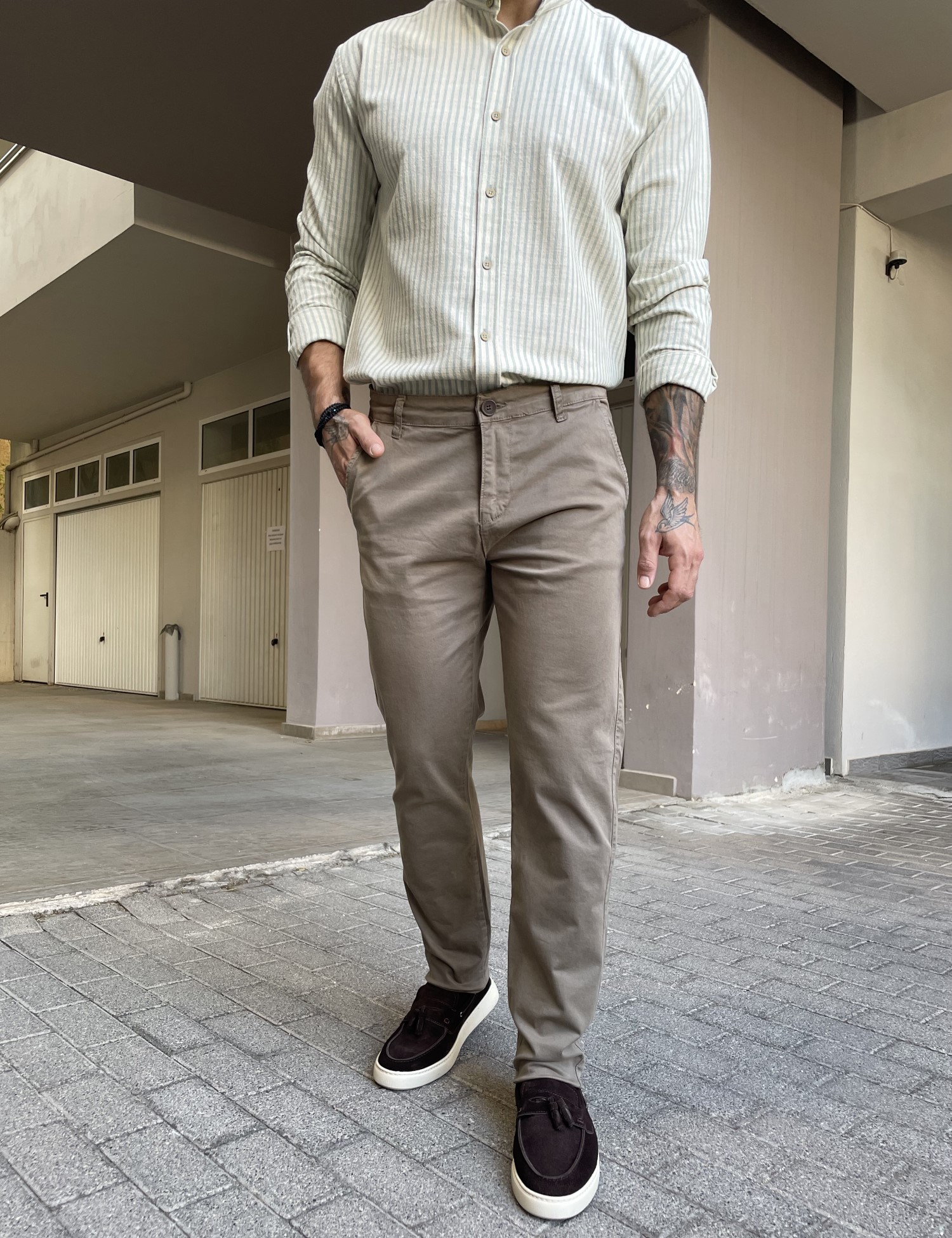 Ανδρικό πούρο παντελόνι καπαρντίνα Chinos BO1909P φωτογραφία